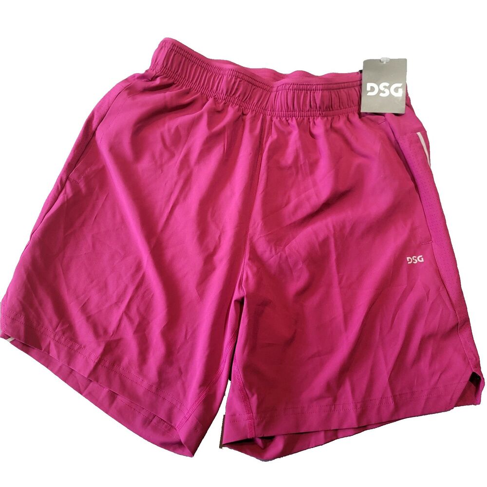 DSG Mens 7" Stride Run Shorts Raspberry Sherbert Size Med New With Tags